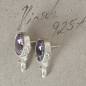 Preview: Ohrstecker mit Amethyst und Hirschchen aus 925er Silber in schräger Ansicht