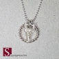 Preview: Kugelkette aus 925 Silber mit Hirsch-Anhänger im Ring