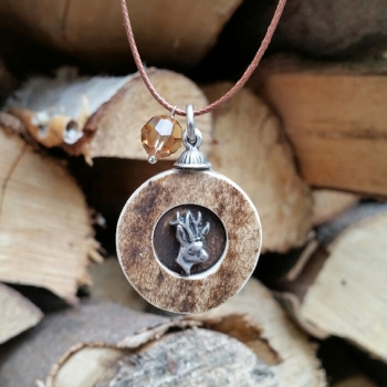 Dammwildscheibe Rehbock mit Schmuckband