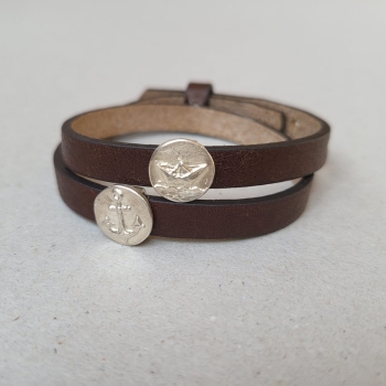 Armband doppelt mit zwei Symbolplakette "Meeresbriese"