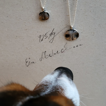 Preview: Nasenabdruck-Anhänger aus Silber – 20 mm (individuell gefertigt)