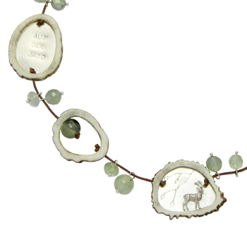Collier Rehhornscheiben mit Phrenit