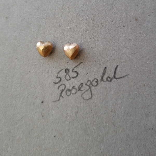 Ohrstecker Herzchen Rosegold