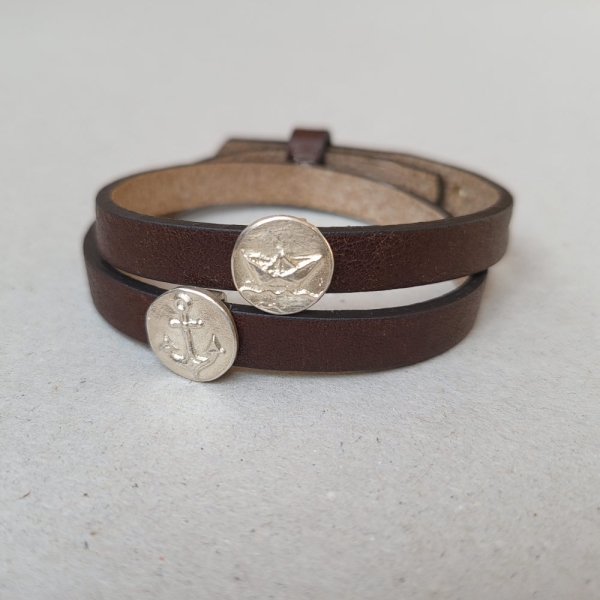 Armband doppelt mit zwei Symbolplakette "Meeresbriese"