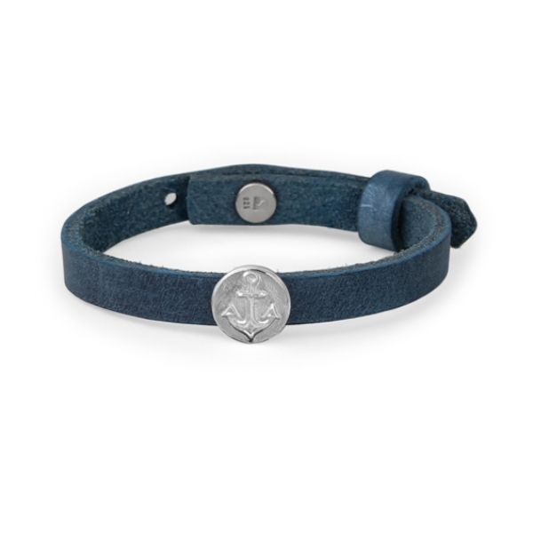Lederarmband mit Ankerplakette